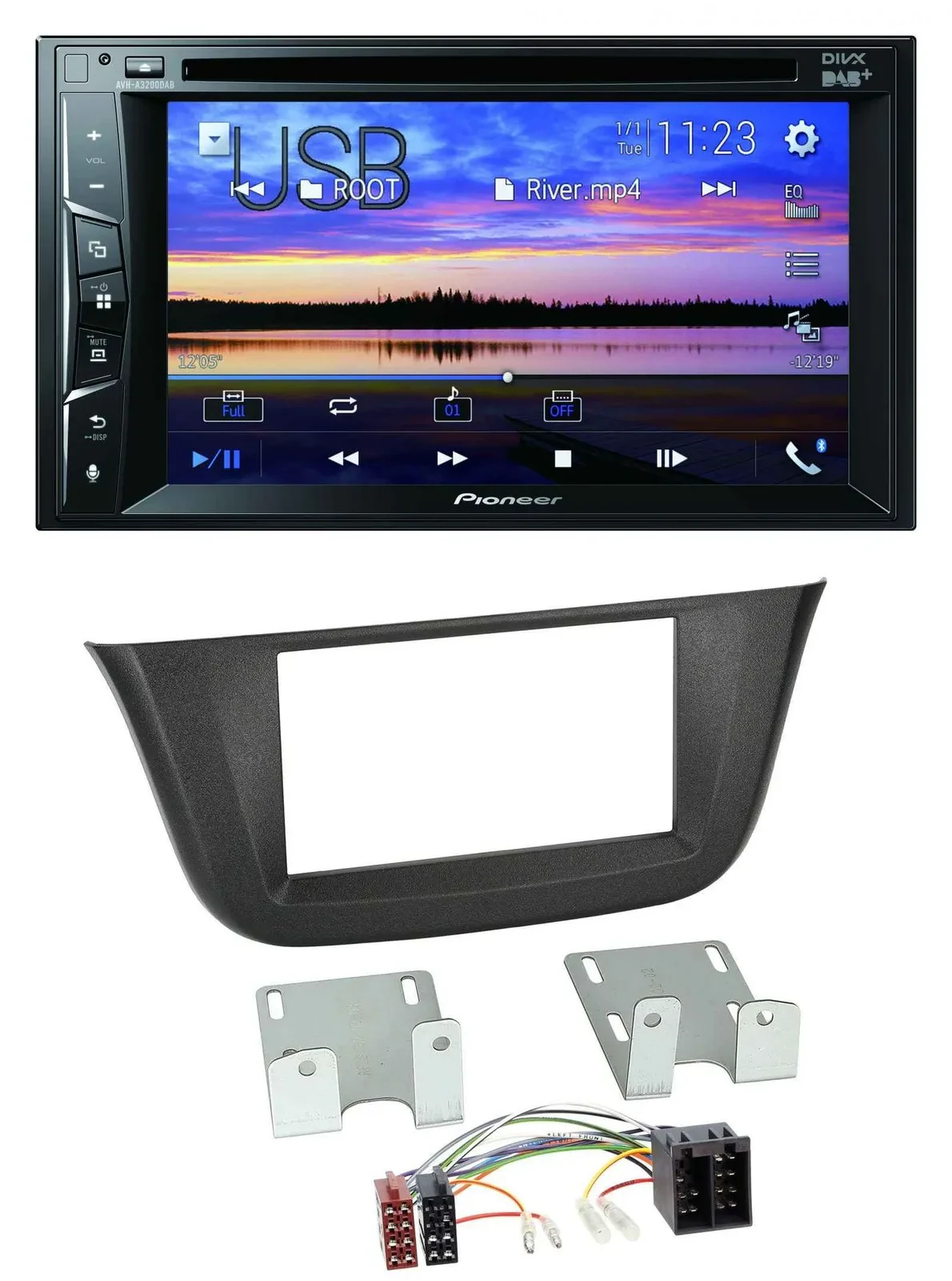 Pioneer Bluetooth 2DIN USB DVD DAB MP3 Autoradio für Iveco Daily (ab 2014)