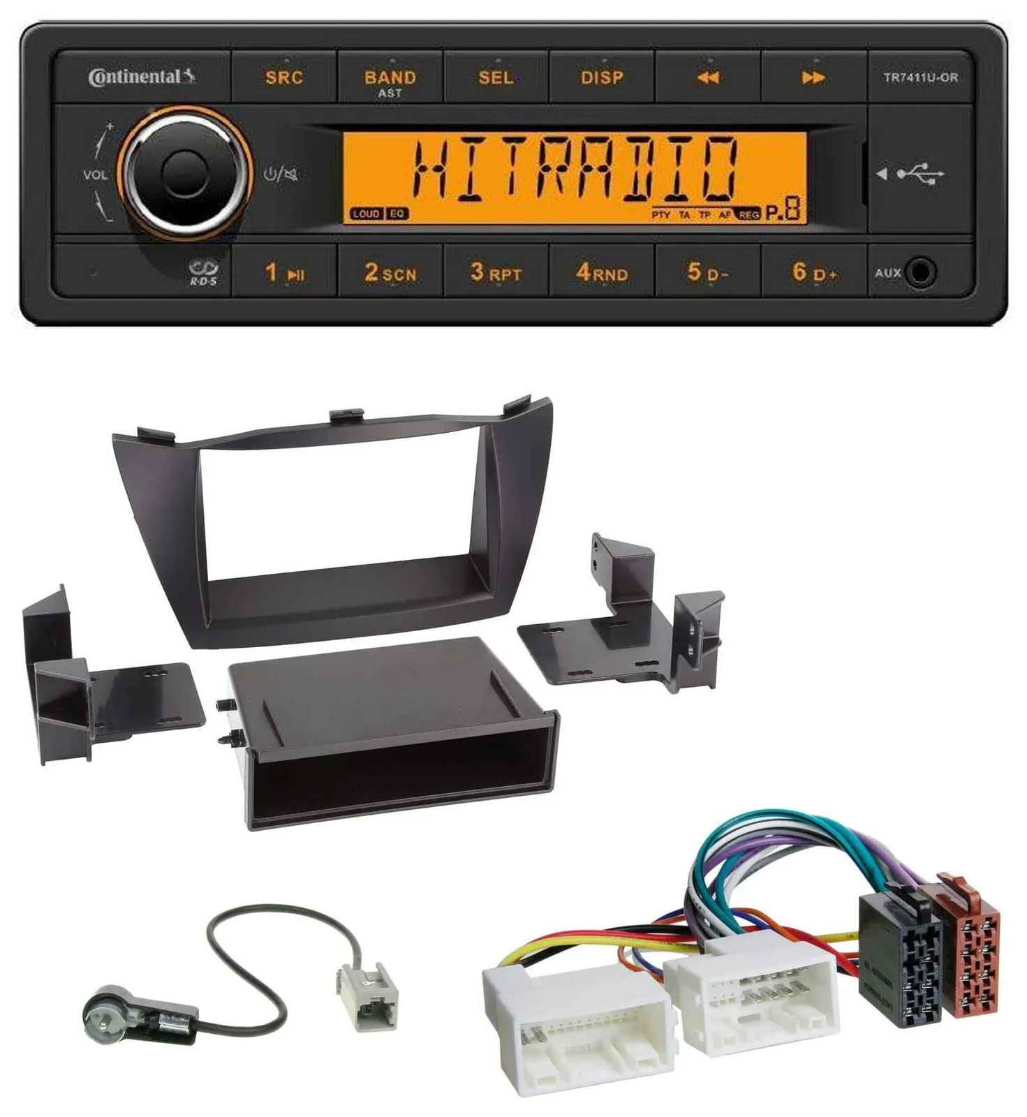 Continental 1DIN USB AUX MP3 Autoradio für Hyundai Tucson (2010-2015)