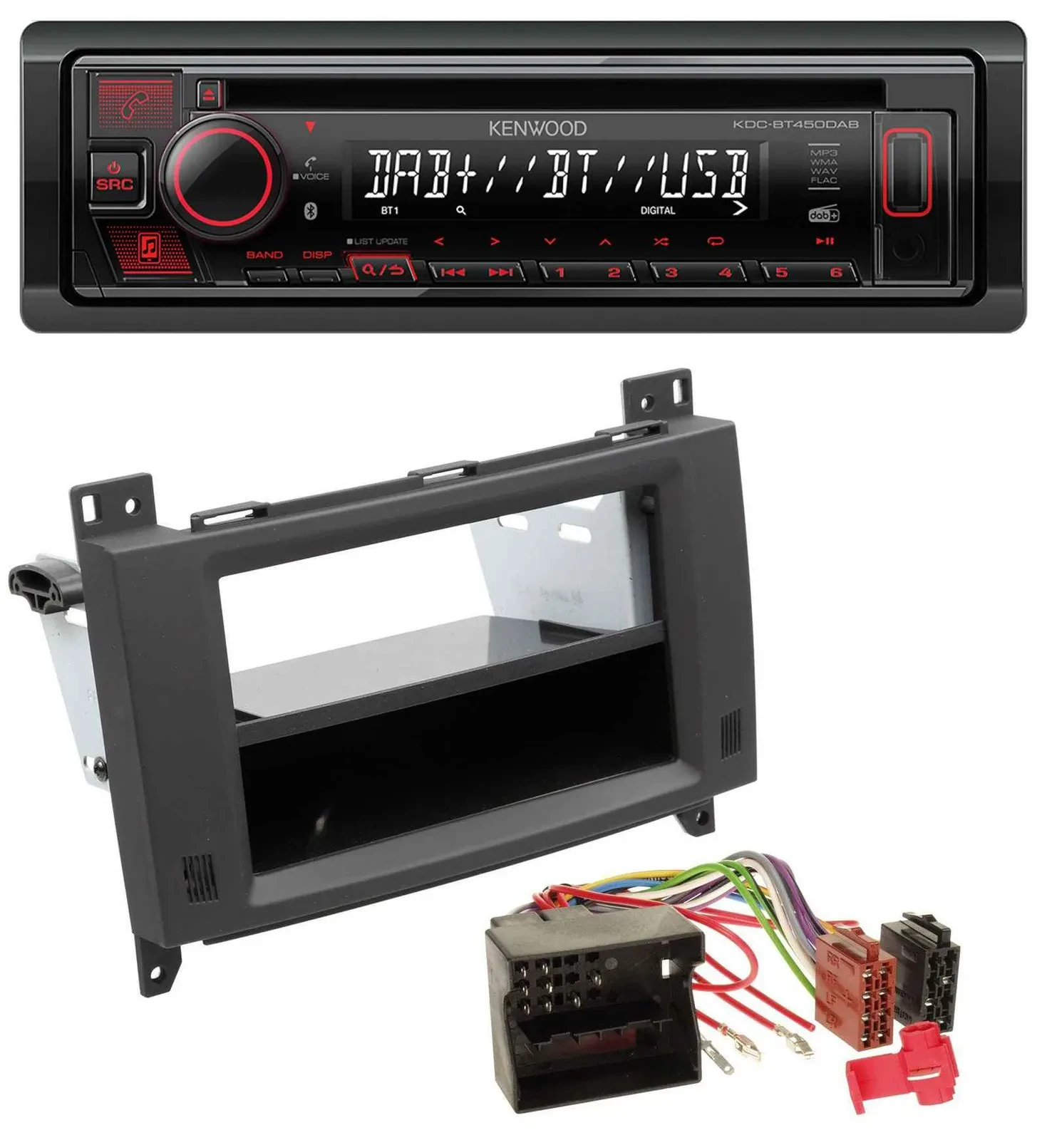 Kenwood MP3 CD USB Bluetooth DAB Autoradio für Mercedes A- B-Klasse Vito rubbert