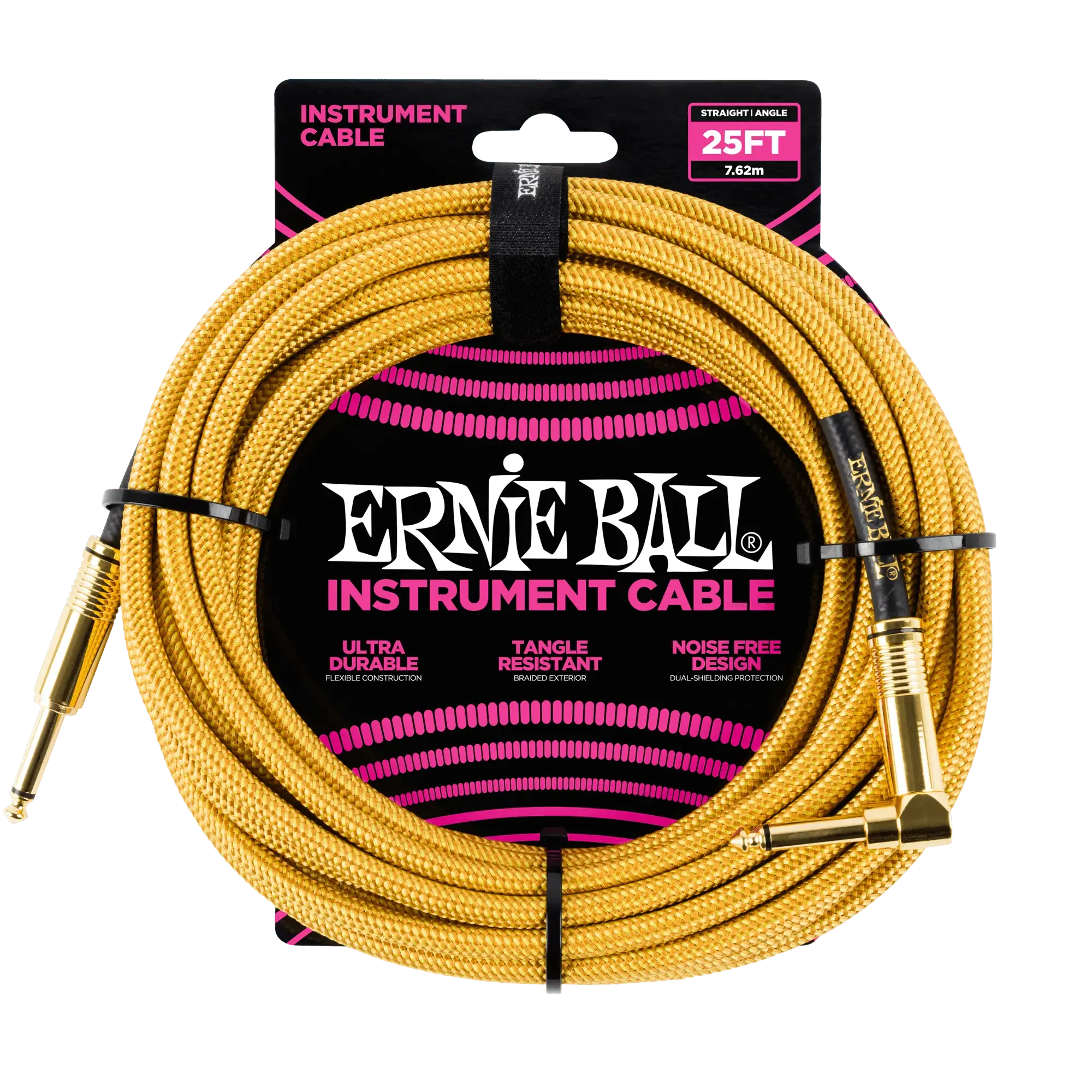 Инструментальный кабель Ernie Ball 6070 7.5м Braided Gold