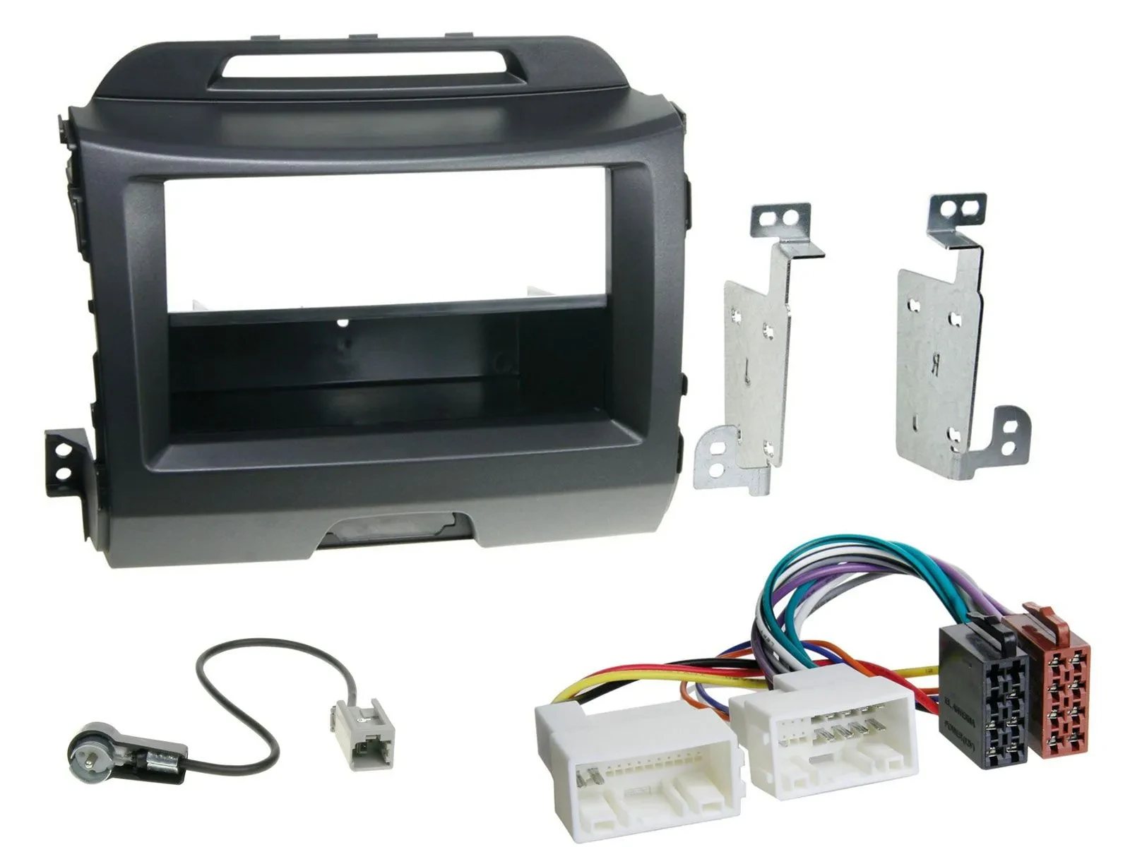 Einbauset DIN Autoradio für Kia Sportage 3 SL 10-15 schwarz