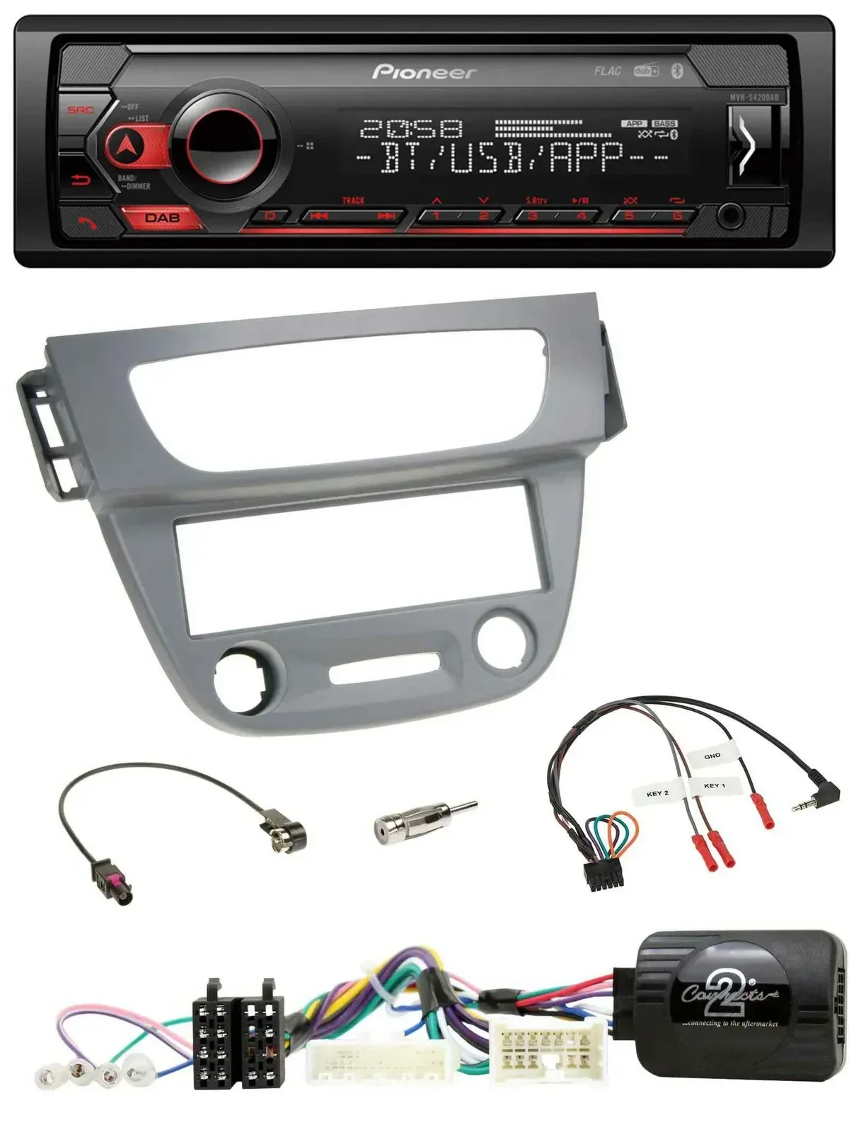 Автомагнитола для Renault Megane 3 (2012–2014) Pioneer USB, DAB, Bluetooth, серый