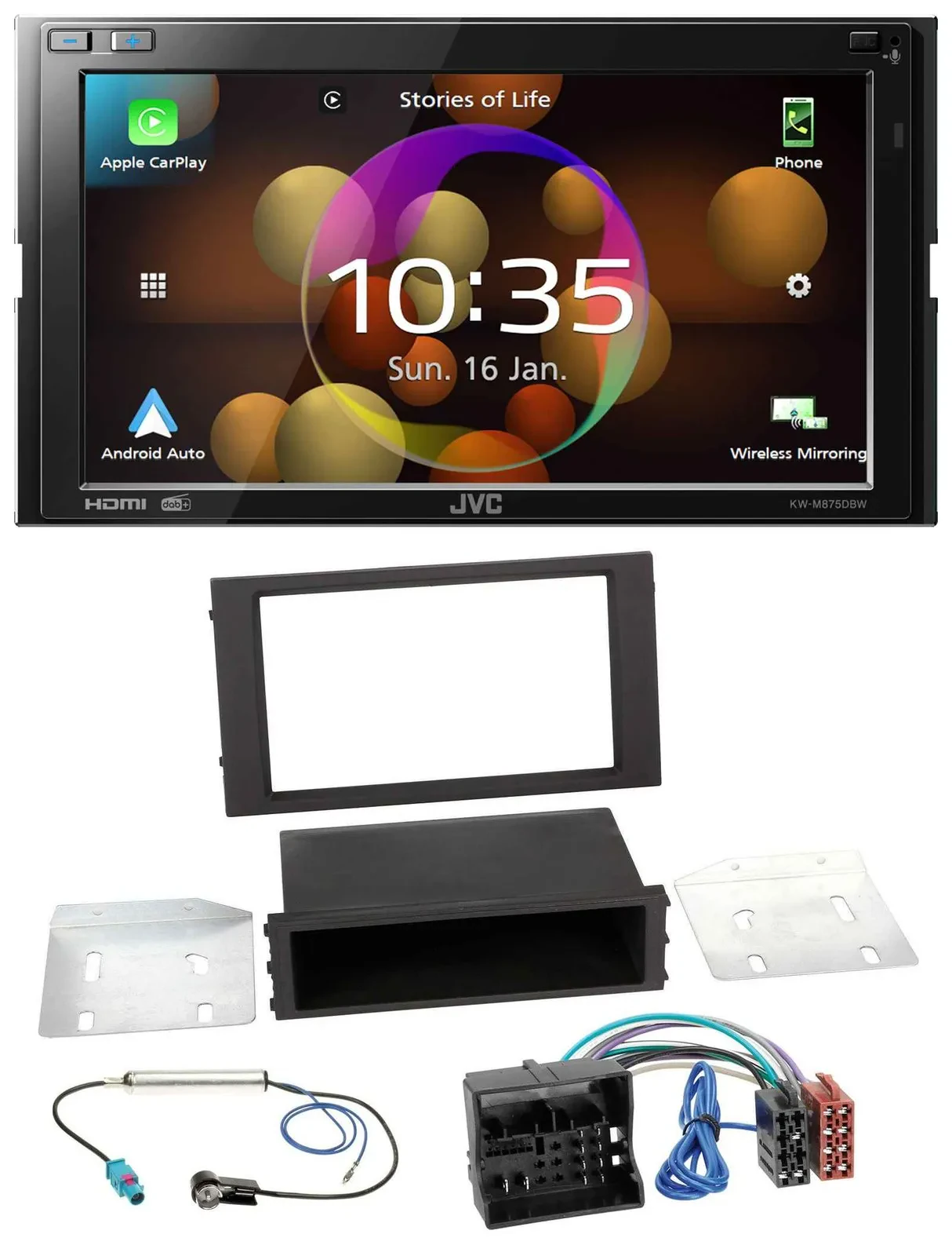 JVC DAB MP3 2DIN Bluetooth USB Autoradio für Seat Leon (ab 2014)