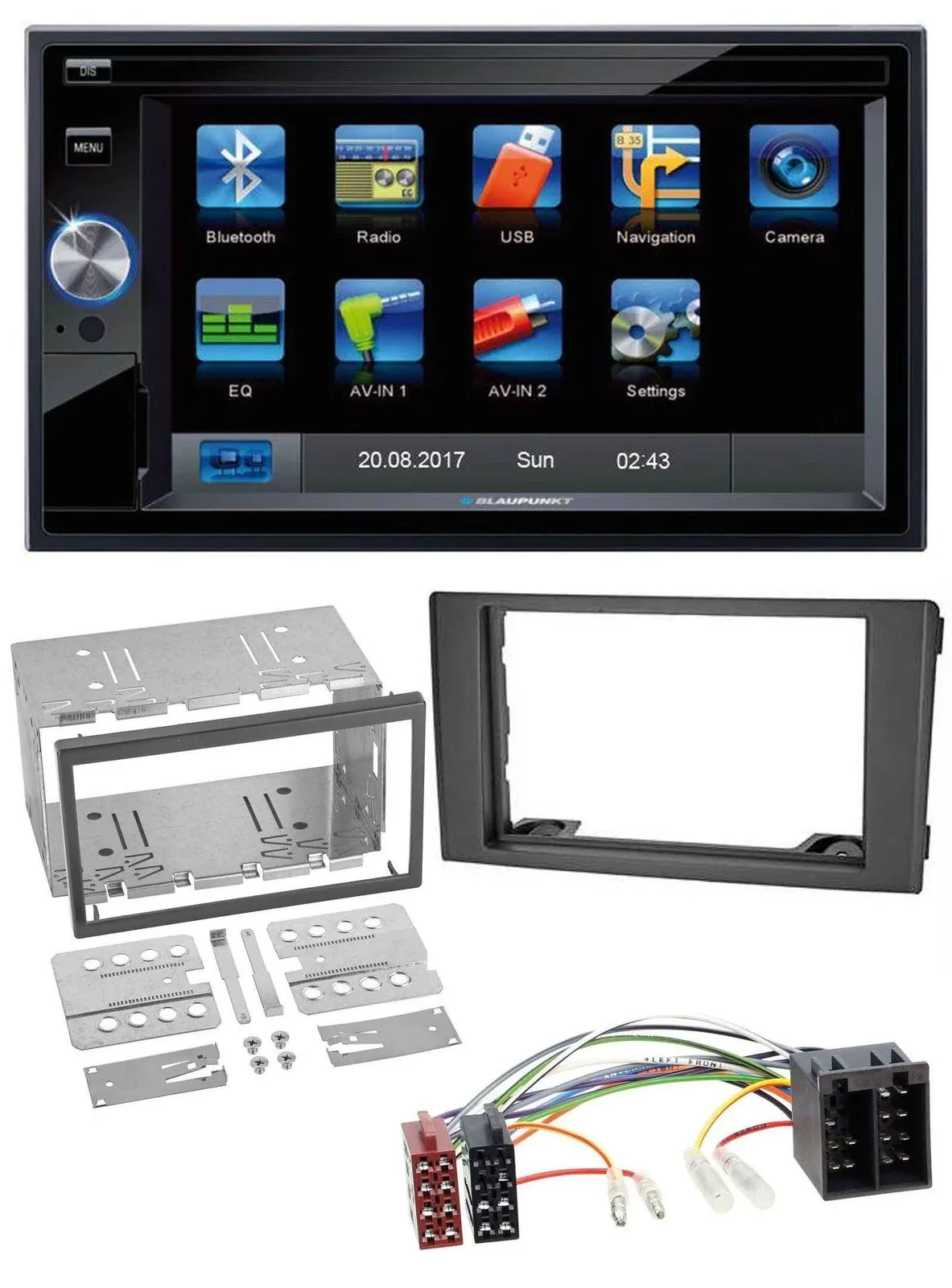 Blaupunkt SD Bluetooth 2DIN MP3 USB AUX Autoradio für Iveco Daily 06-14 schwarz