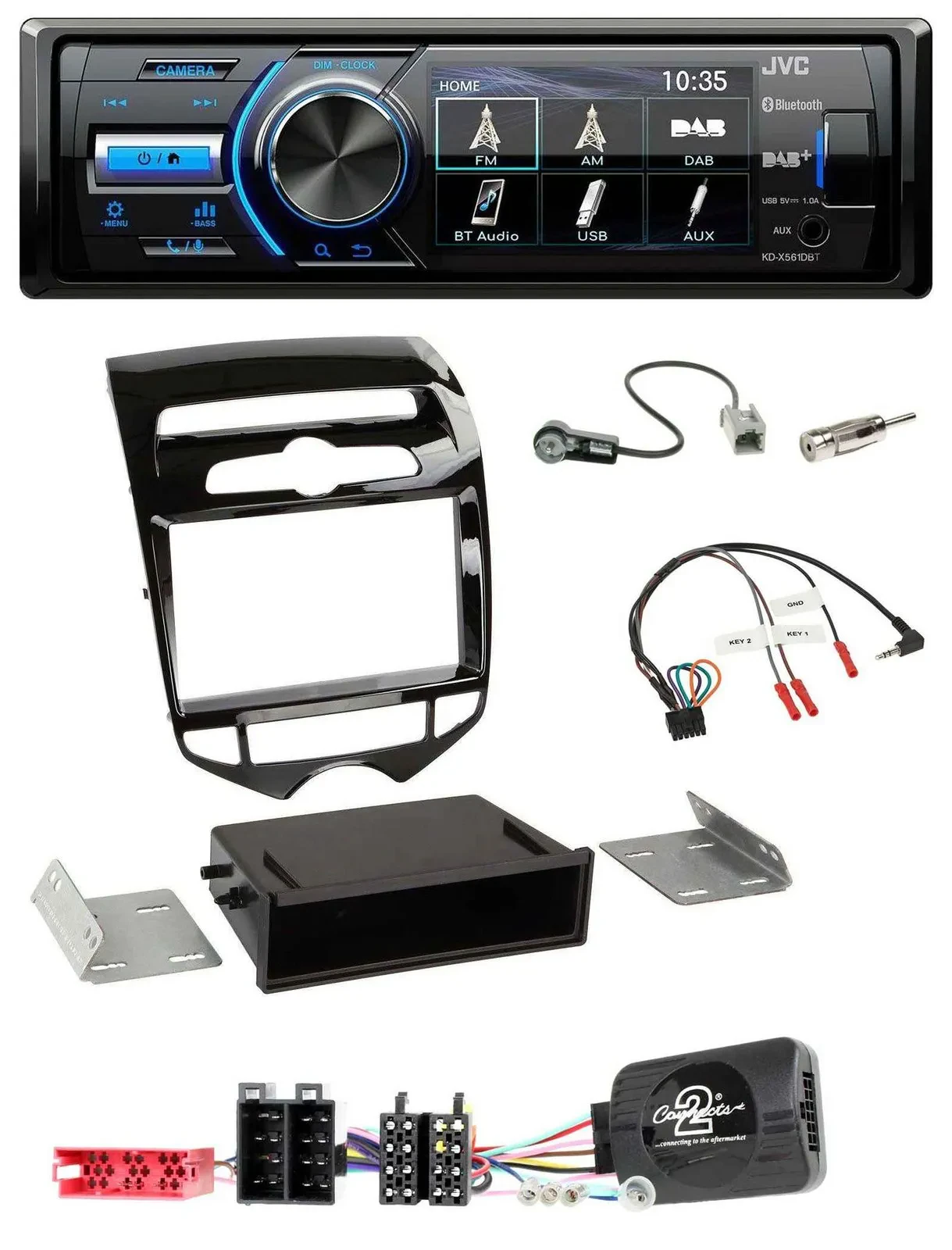 JVC Bluetooth Lenkrad USB DAB Autoradio für Hyundai ix20 ab 2010 autom. Klima