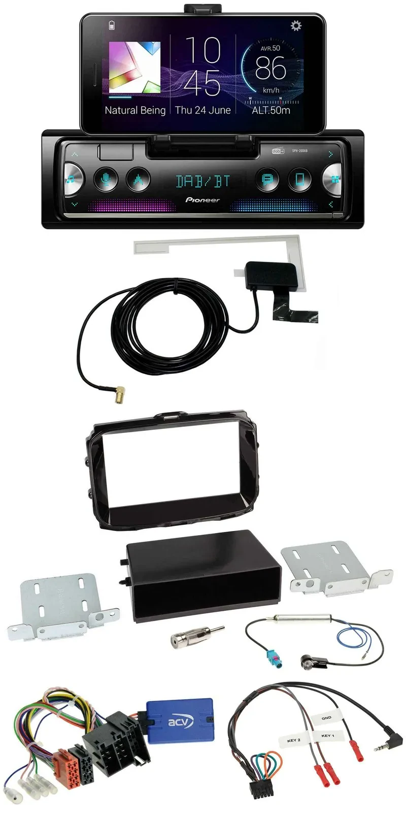 Автомагнитола Pioneer DAB, Bluetooth, USB, поддержка управления на руле, для Alfa Romeo Giulietta (2013–2021), ISO