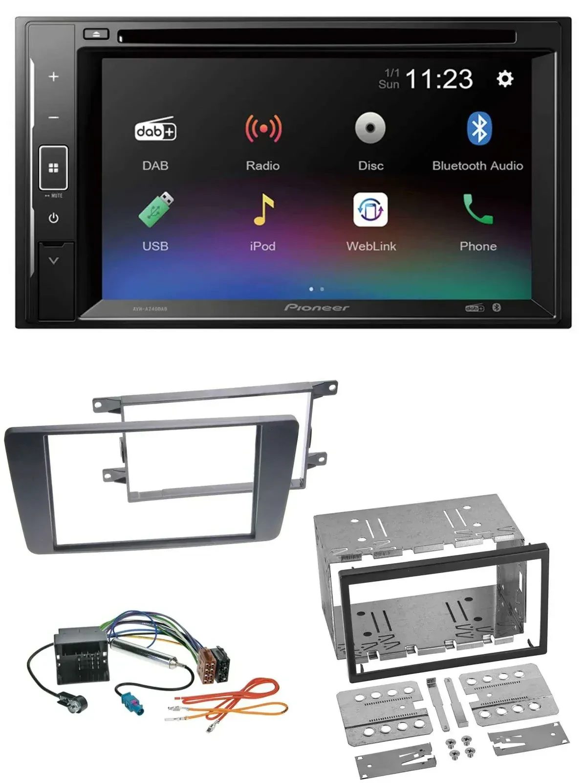 Pioneer Bluetooth MP3 USB 2DIN DAB DVD Autoradio für Skoda Octavia 04-13 Scout 0