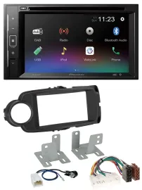 Pioneer Bluetooth MP3 USB 2DIN DAB DVD Autoradio für Toyota Yaris 11-20 schwarz