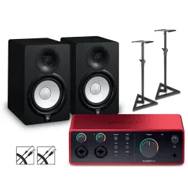 Focusrite Scarlett 4i4 Gen 4 - Yamaha HS Studio Monitors/Stands/Cables HS7