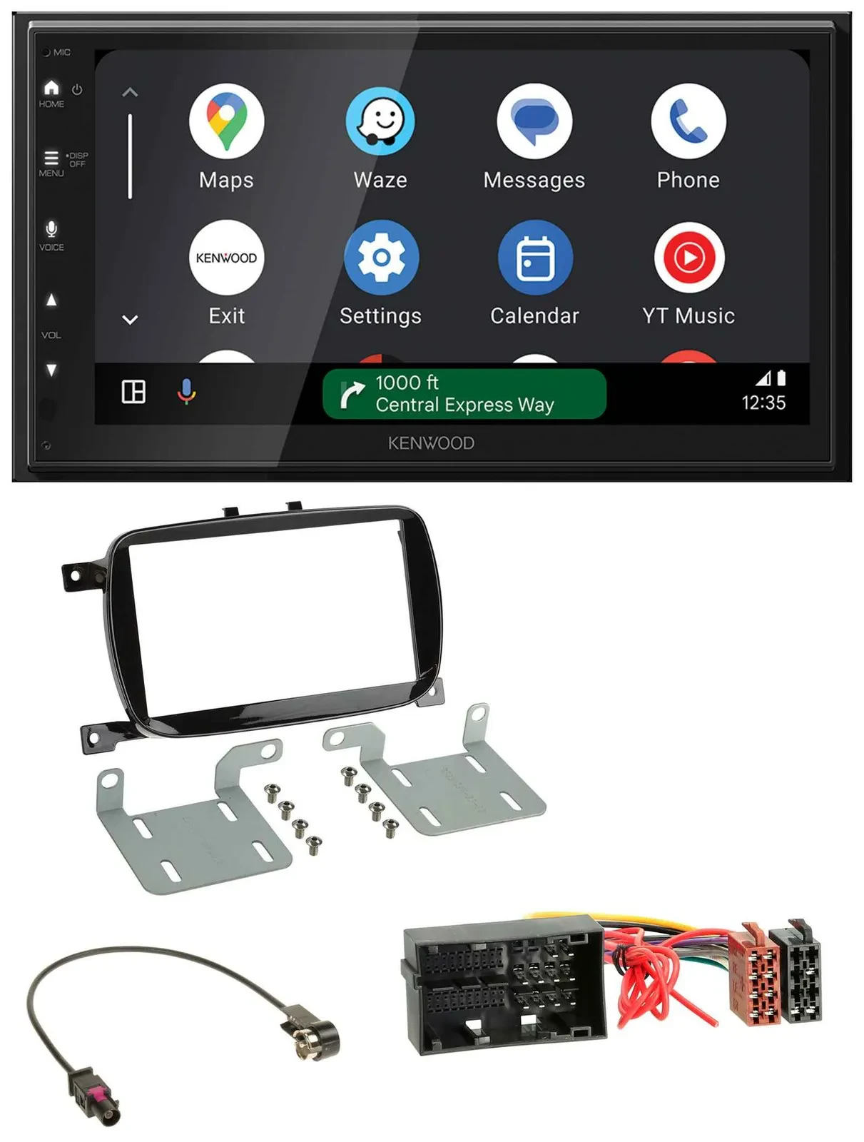 Kenwood DAB Bluetooth USB MP3 2DIN Autoradio für Fiat 500X ab 2016 klavierlack s