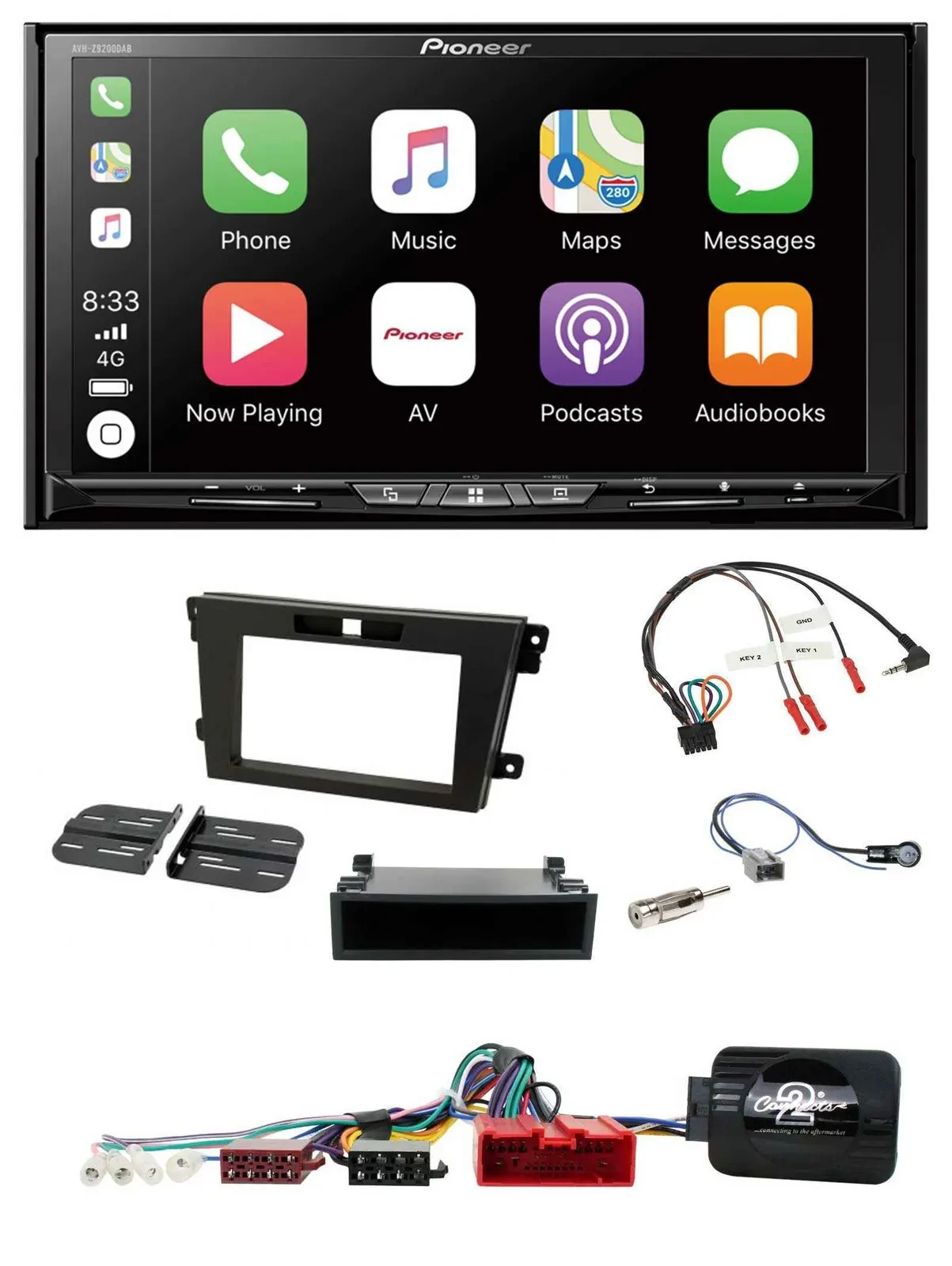 Pioneer 2DIN Lenkrad USB DAB DVD Bluetooth Autoradio für Mazda CX-7 2008-2010