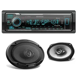 Автомагнитола Kenwood KMM-X705 + 6x9" коаксиальные колонки KFC-6966S (набор)