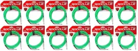 Инструментальный кабель Rockville RCGT10G Green 3 м (12 штук)