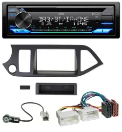 Автомагнитола JVC Bluetooth MP3 USB DAB CD для Kia Picanto (с 2011), совместимая с Start-Stop