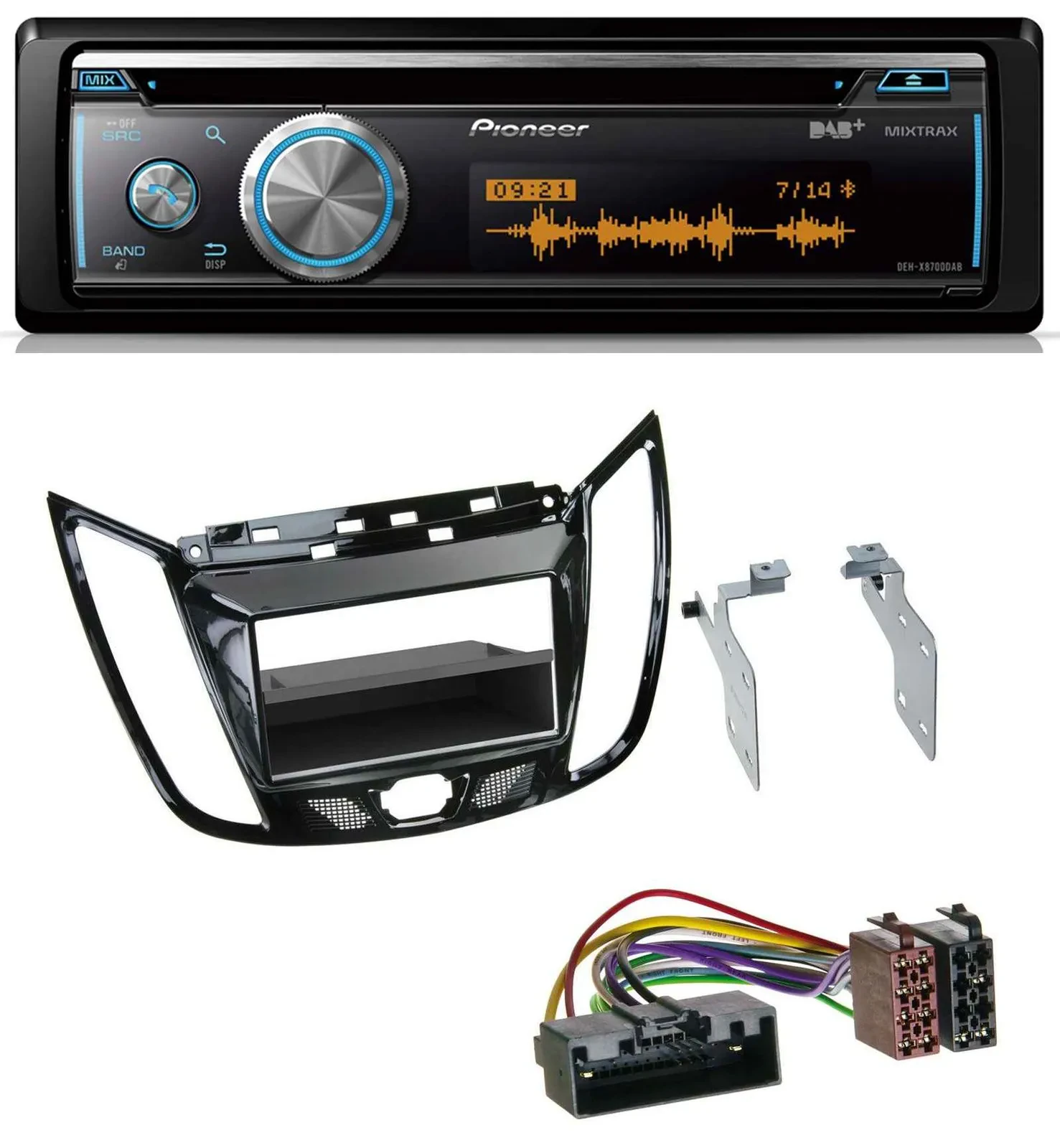 Pioneer MP3 DAB USB CD Bluetooth Autoradio für Ford C-Max Kuga Klavierlack schwa