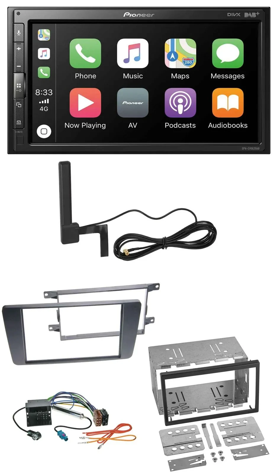 Автомагнитола для Skoda Octavia (2004–2013), Scout (2006–2012) Pioneer 2DIN, Bluetooth, DAB, USB, MP3