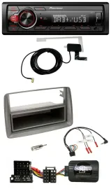 Автомагнитола Pioneer 1-DIN MP3 DAB USB для Alfa Romeo GT/147 серебристая с монтажной нишей