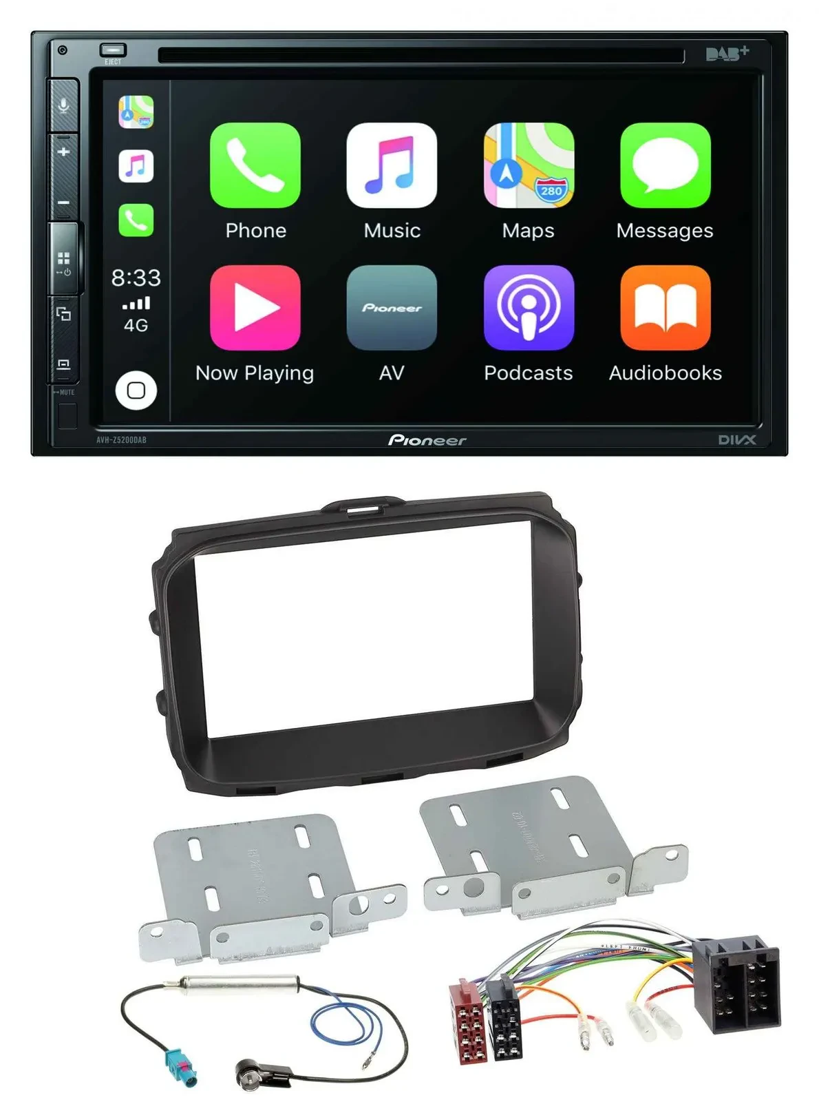 Автомагнитола для Alfa Romeo Giulietta (2013–2021) Pioneer 2DIN DVD, DAB, Bluetooth, USB, MP3