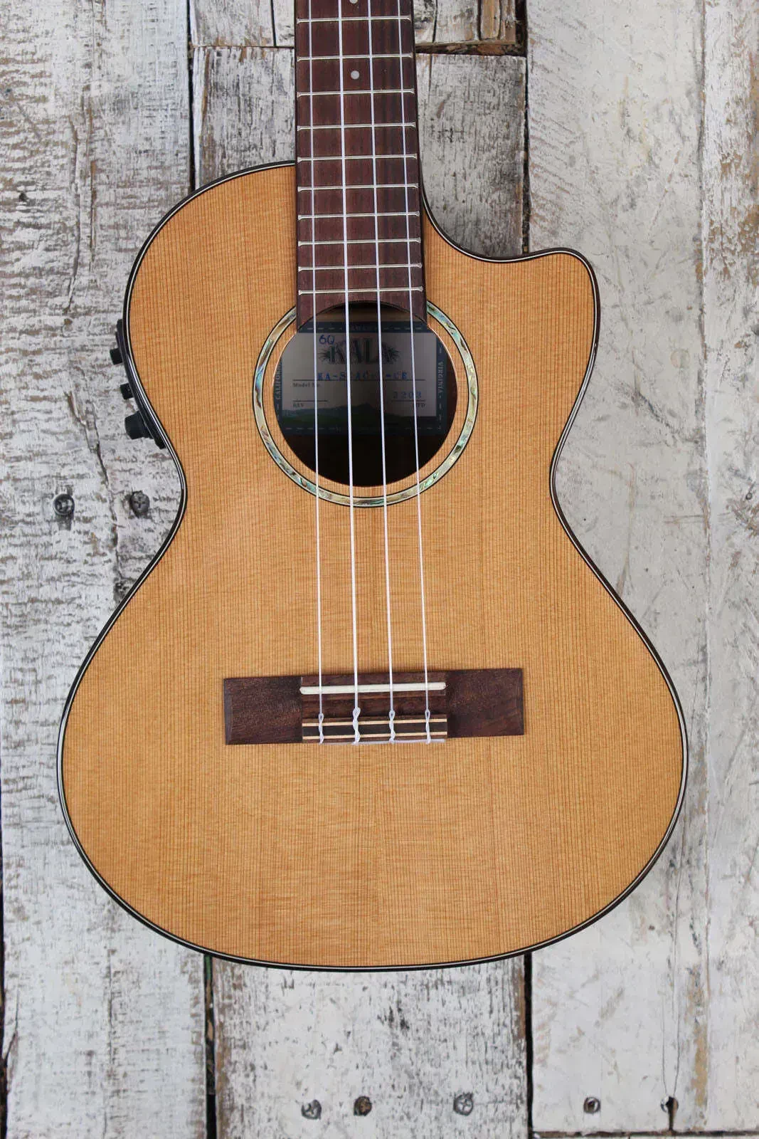 Kala Gloss Solid Cedar Top Acacia Acoustic Electric Tenor Ukulele w Gig Bag