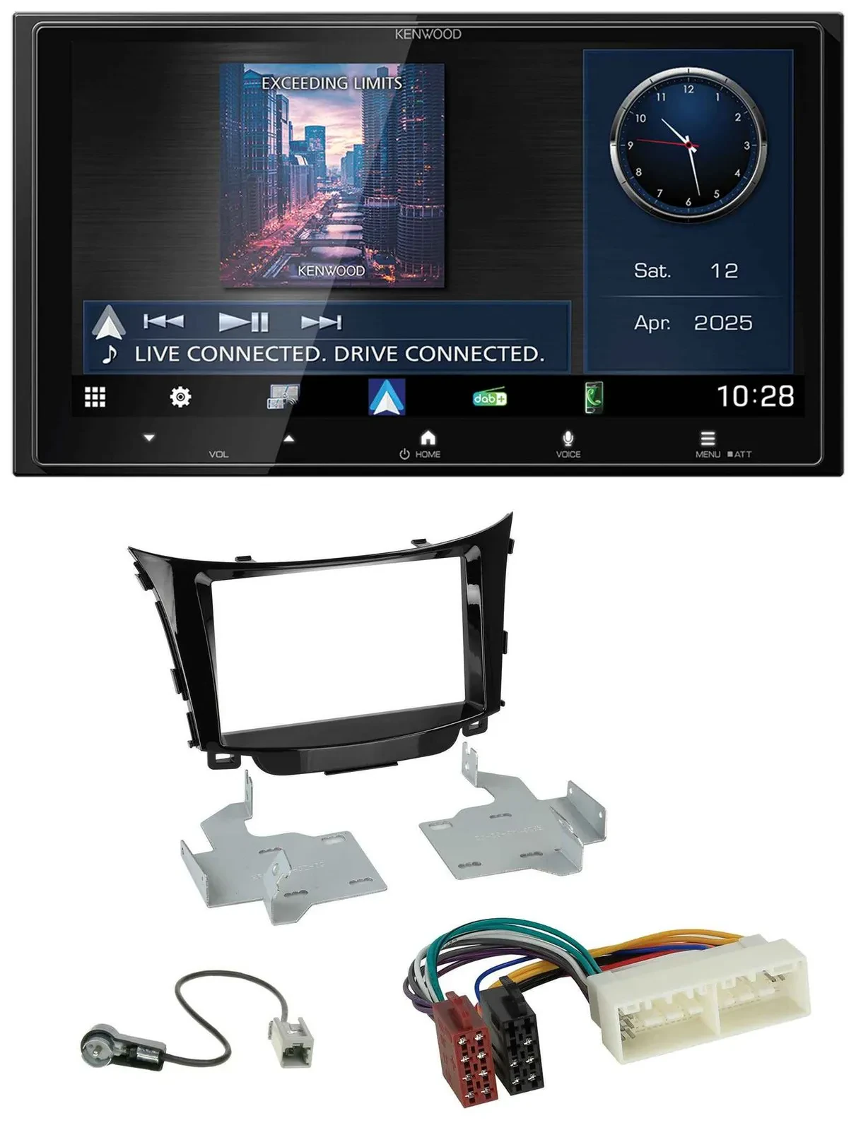 Kenwood Bluetooth 2DIN USB DAB MP3 Autoradio für Hyundai I30 (ab 2017)