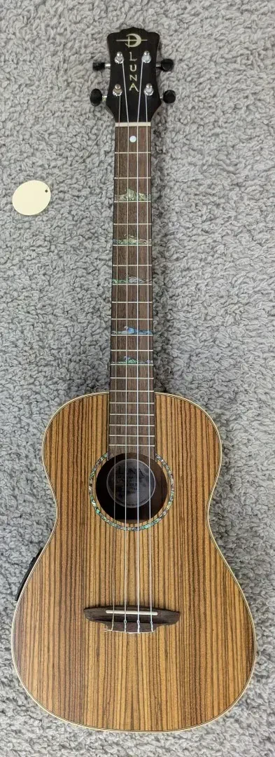 Luna UKE HTB ZBR High Tide Zebrawood Acoustic Electric Baritone Ukulele