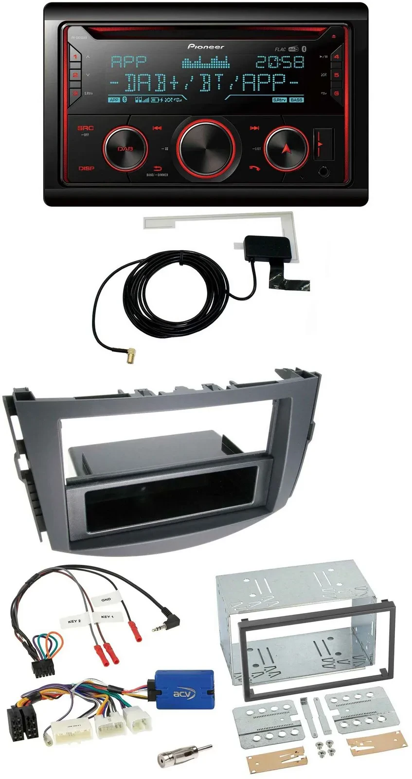 Автомагнитола Pioneer 2 DIN, DAB, USB, CD, Bluetooth для Toyota RAV4 (с 2011)