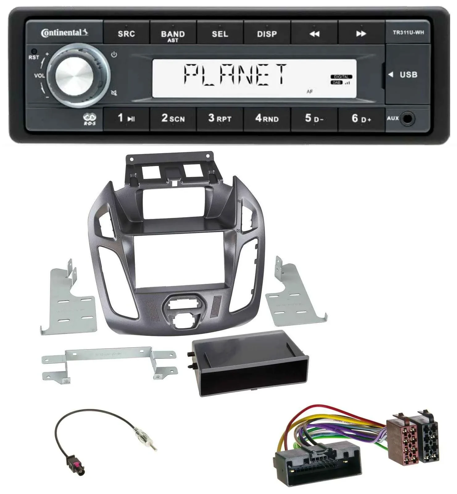 Continental USB MP3 AUX 1DIN Autoradio für Ford Transit Connect 12-18 Display Pe