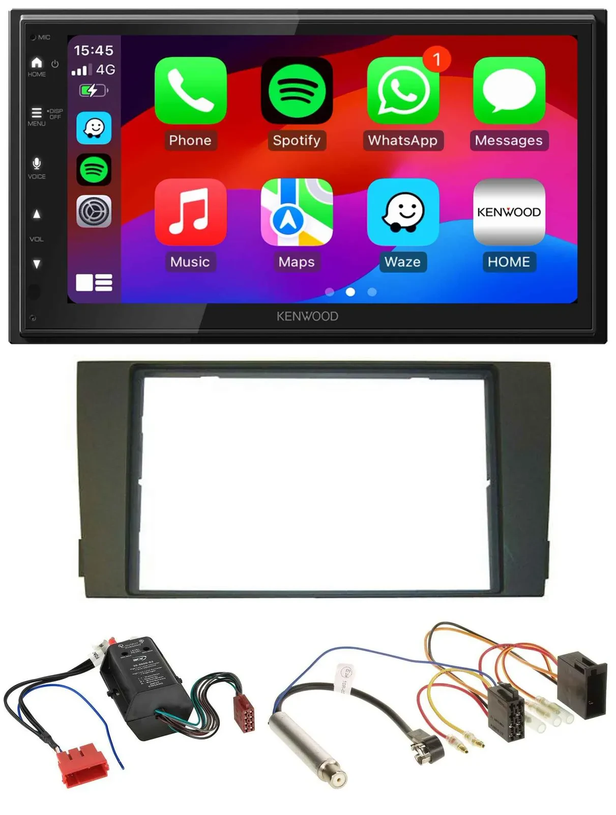 Kenwood MP3 USB DAB 2DIN Bluetooth Autoradio für Audi A6 01-05 C5 Bose Aktivsyst