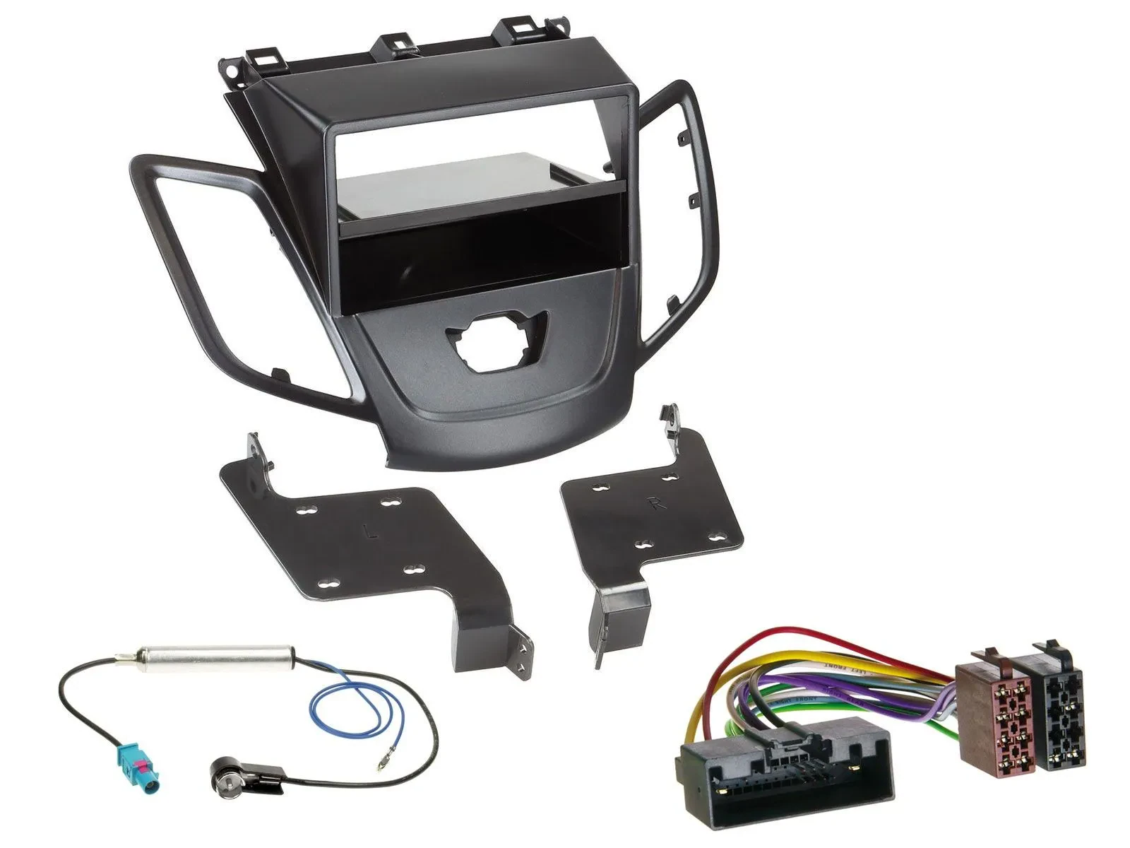 Radioeinbauset DIN Autoradio für Ford Fiesta 10-17 JA8 ohne Display schwarz