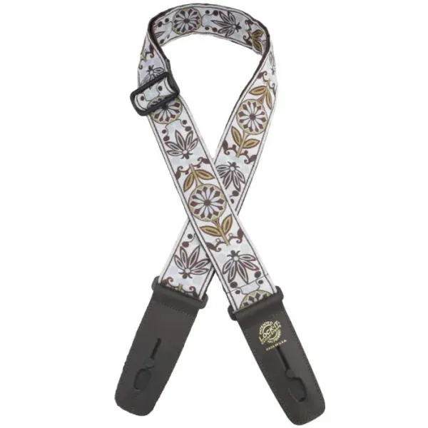 Ремень для гитары Lock-It Straps LIS-306-J40 Retro Series White Brown Floral