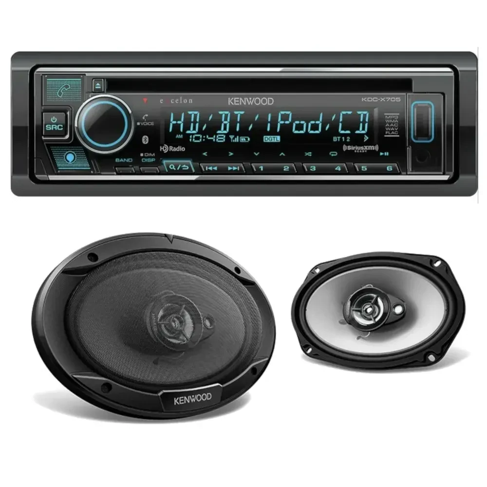 Автомагнитола Kenwood KDC-X705 + 6x9" коаксиальные динамики KFC-6966S (набор, пара)