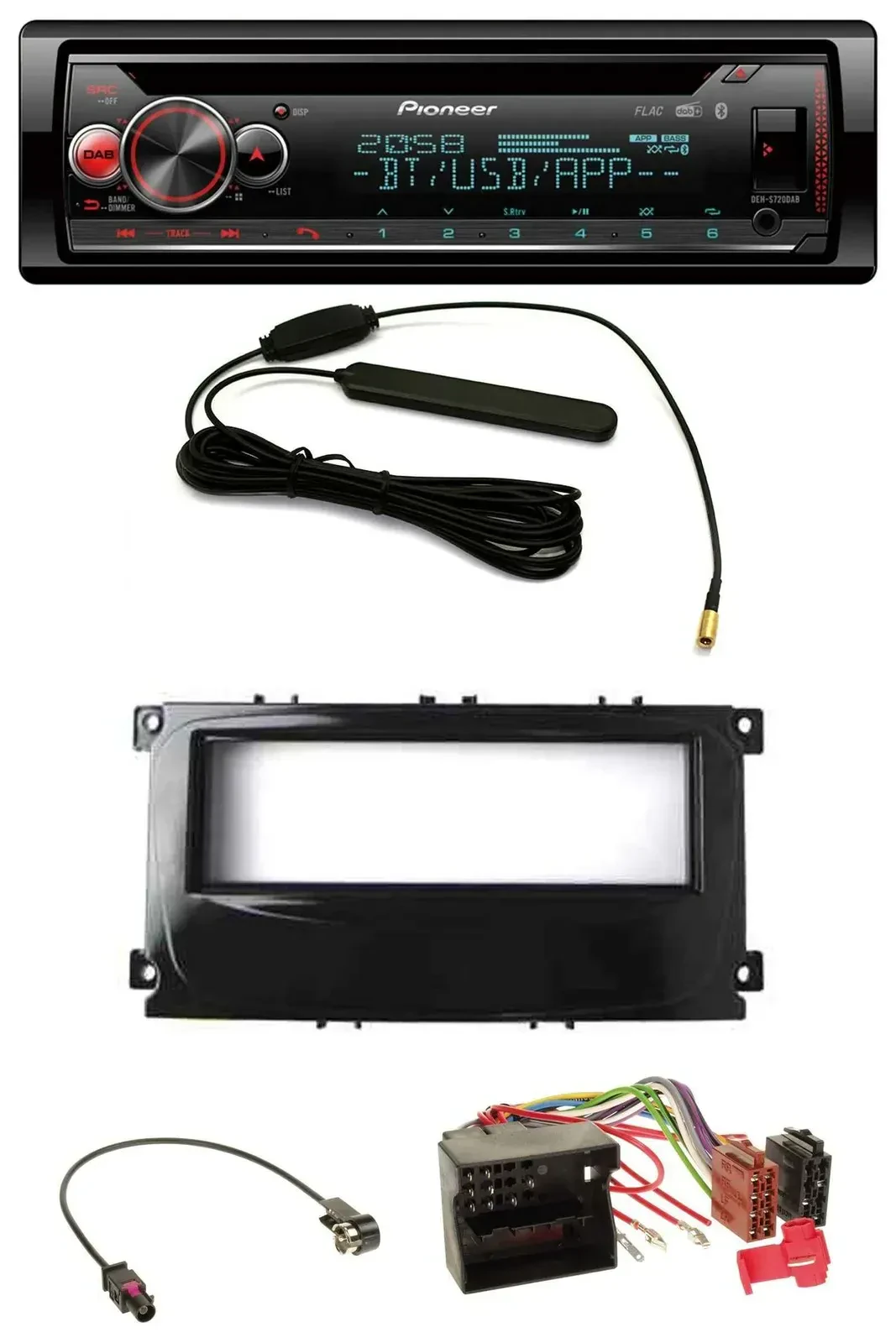 Автомагнитола для Ford Mondeo/S-Max (2007–2014) Pioneer USB DAB MP3 Bluetooth CD глянцевая
