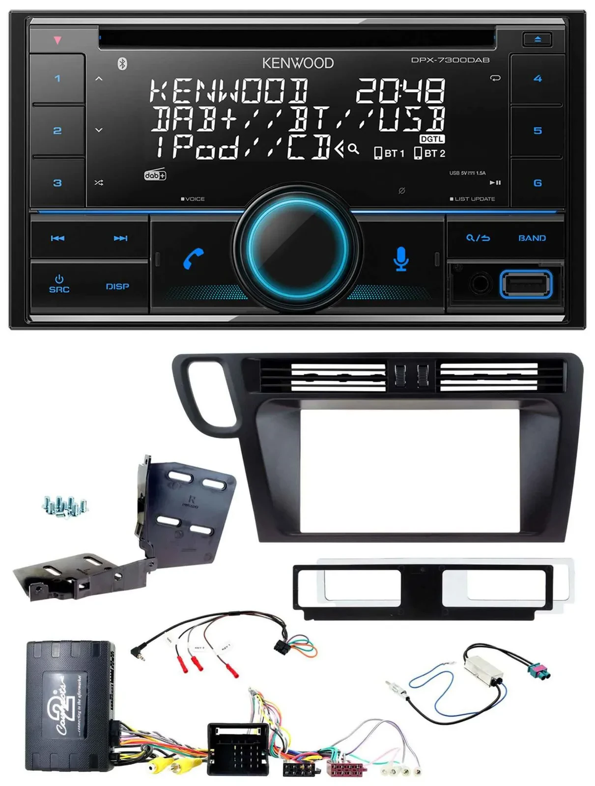 Kenwood CD 2DIN DAB USB Lenkrad Bluetooth Autoradio für Audi Q5 8R 08-17 Infoada