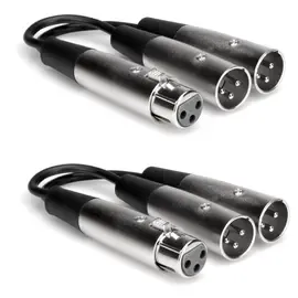 Коммутационный кабель Hosa Technology 2x 3-Pin XLR Female to 2-XLR Male Y-Cable 6" #YXM121 2