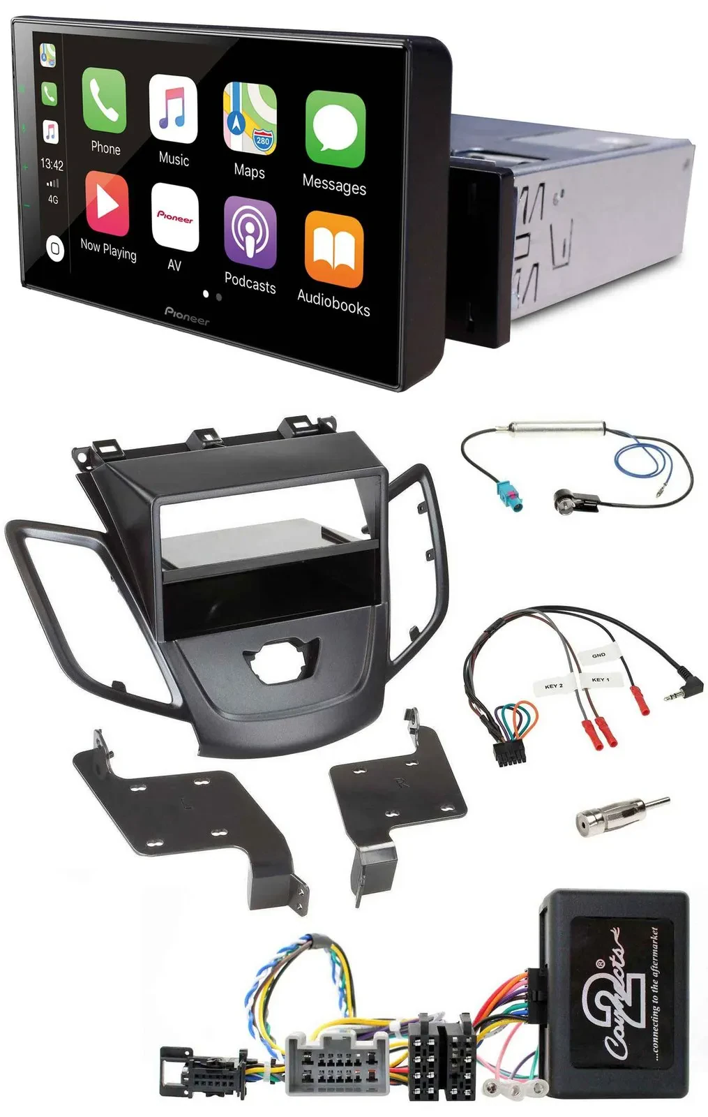 Pioneer Bluetooth Lenkrad DAB USB Autoradio für Ford Fiesta 08-10 ohne Display s