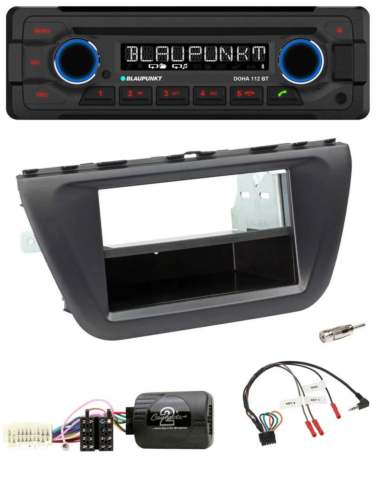 Blaupunkt Lenkrad MP3 CD Bluetooth USB Autoradio für Suzuki SX4 (ab 2013)