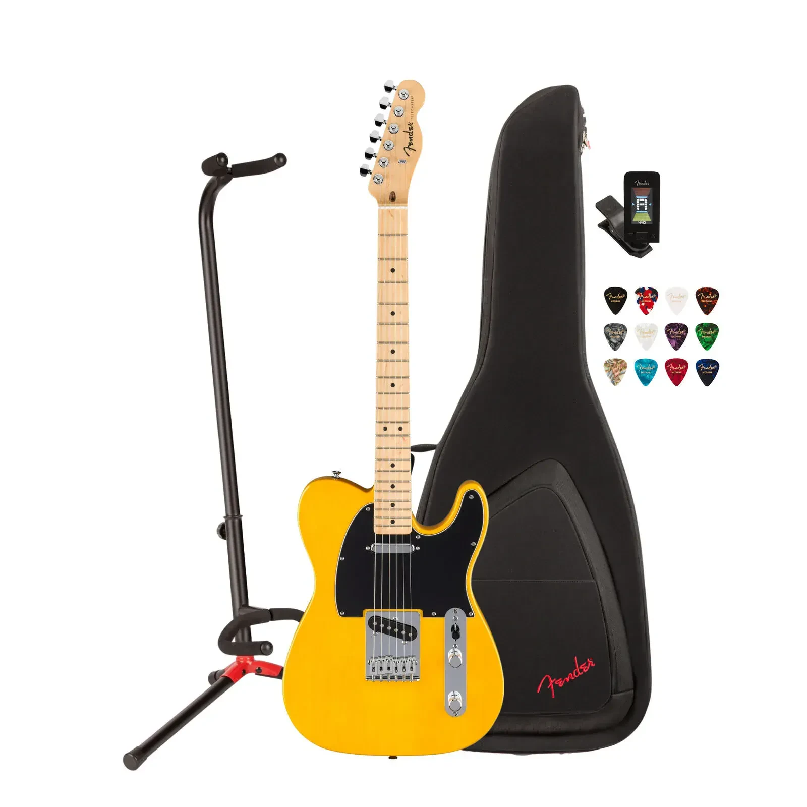 Fender Standard Telecaster 6 String Electric Butterscotch Blonde Guitar Bundle