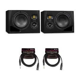 Adam Audio A8H Powered 3 Way Studio Monitor Left and Right with Cables