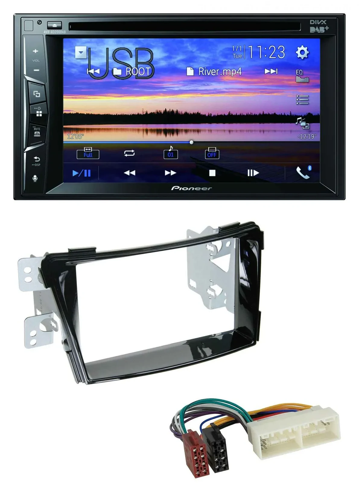 Автомагнитола для Hyundai i40 (с 2016), тип VF Pioneer 2-DIN, Bluetooth, USB, DVD, DAB, MP3