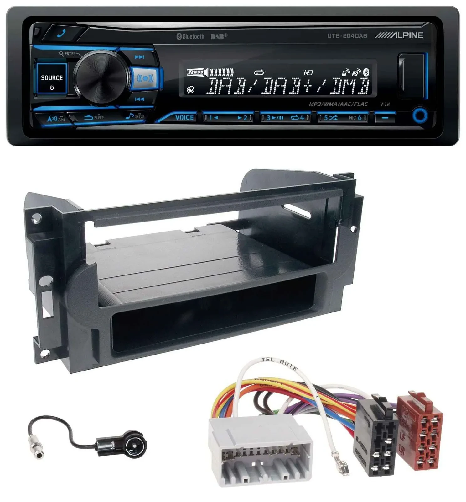 Alpine USB Bluetooth DAB MP3 Autoradio für Chrysler PT Cruiser 300C Dodge Jeep C