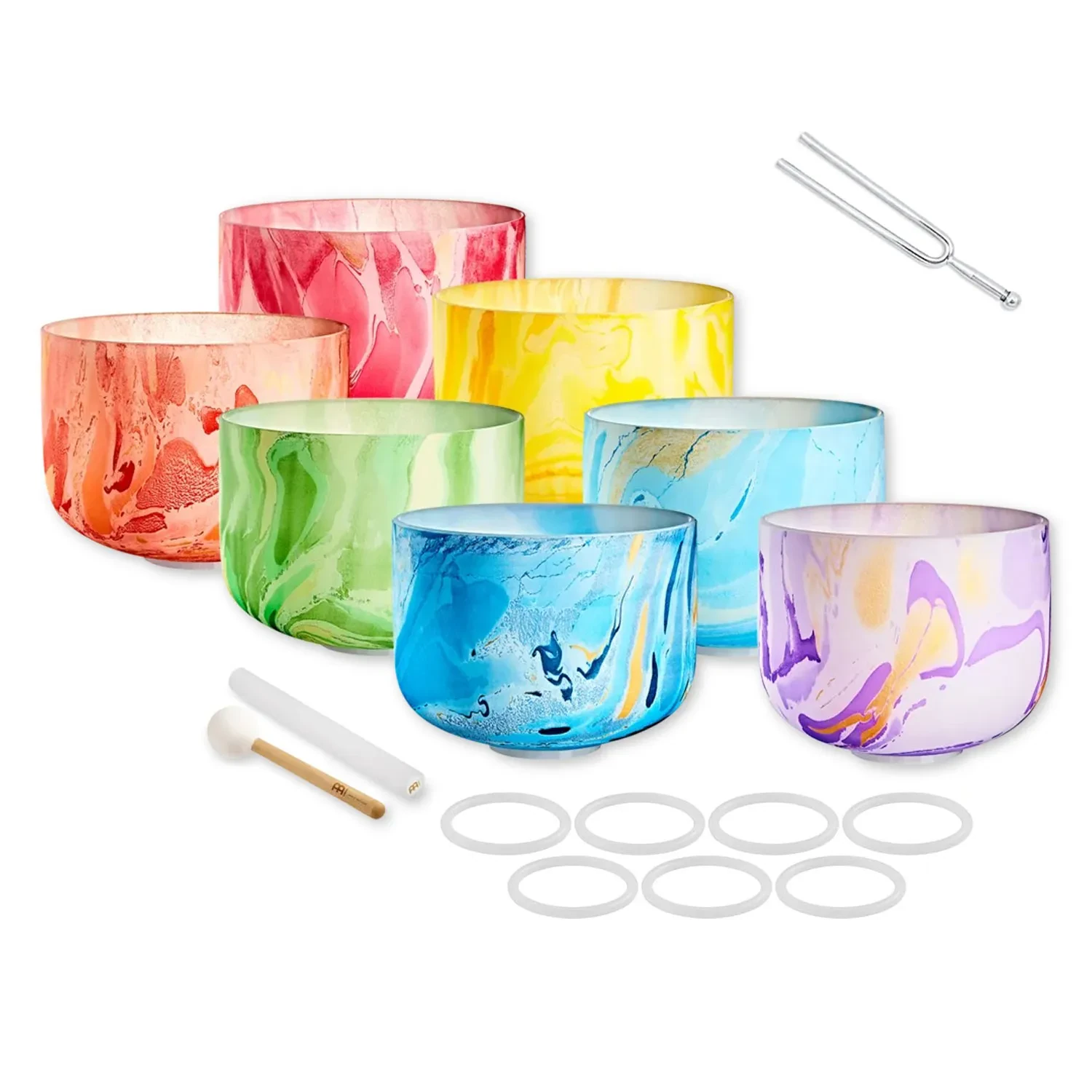 Поющая чаша MEINL Sonic Energy Chakra-Set (набор), разноцветный, с камертоном keepdrum