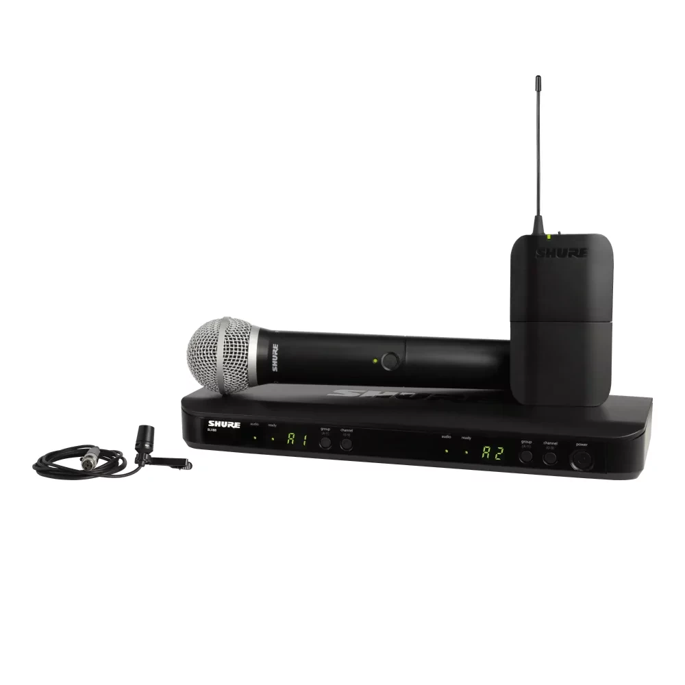 Микрофонная радиосистема SHURE BLX1288E/CVL-M17 2-канальная UHF 662–686 МГц, ручной передатчик PG58 и петличный CVL-B/C