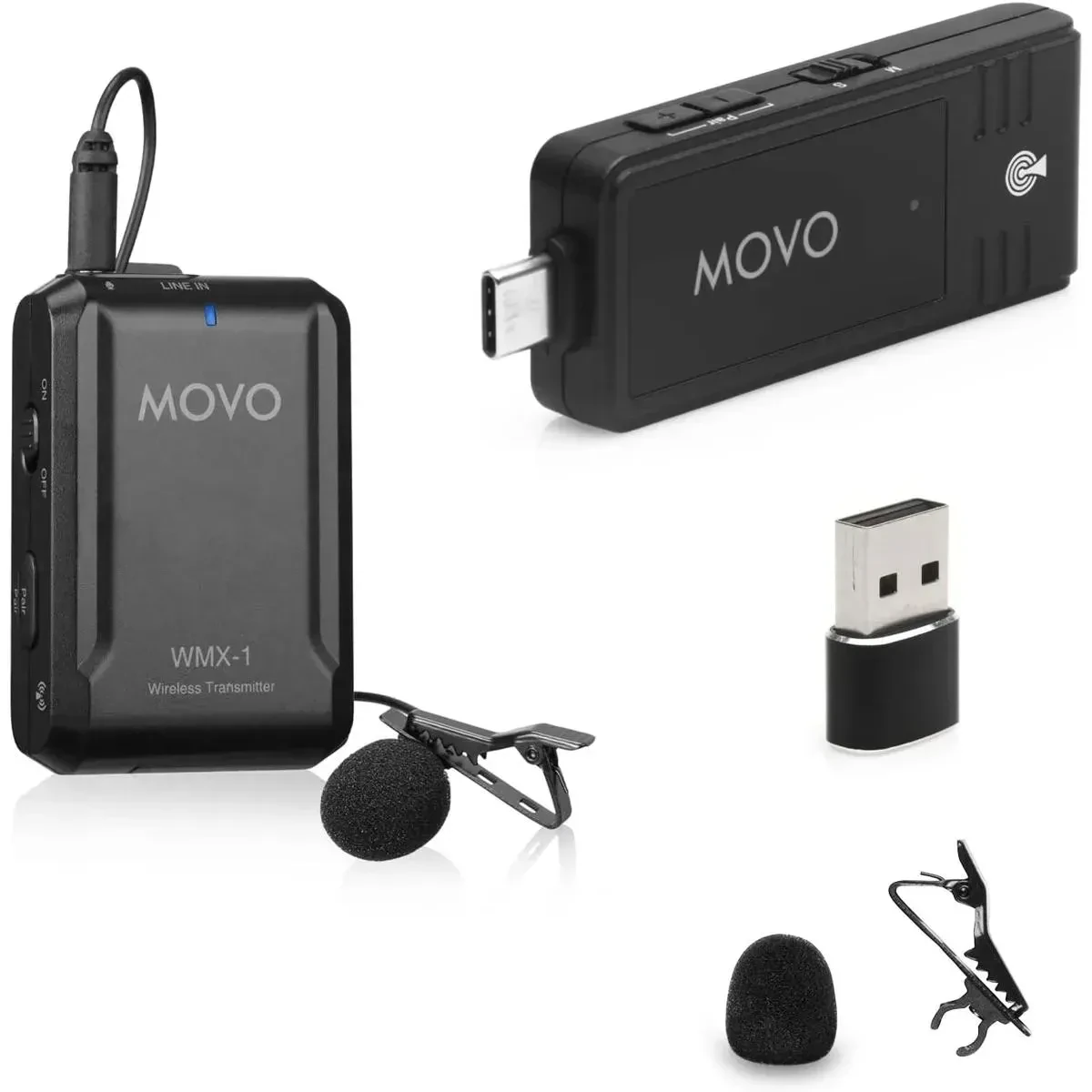 Микрофонная радиосистема для мобильных устройств Movo Photo WMX-1-UL USB-C, петличная