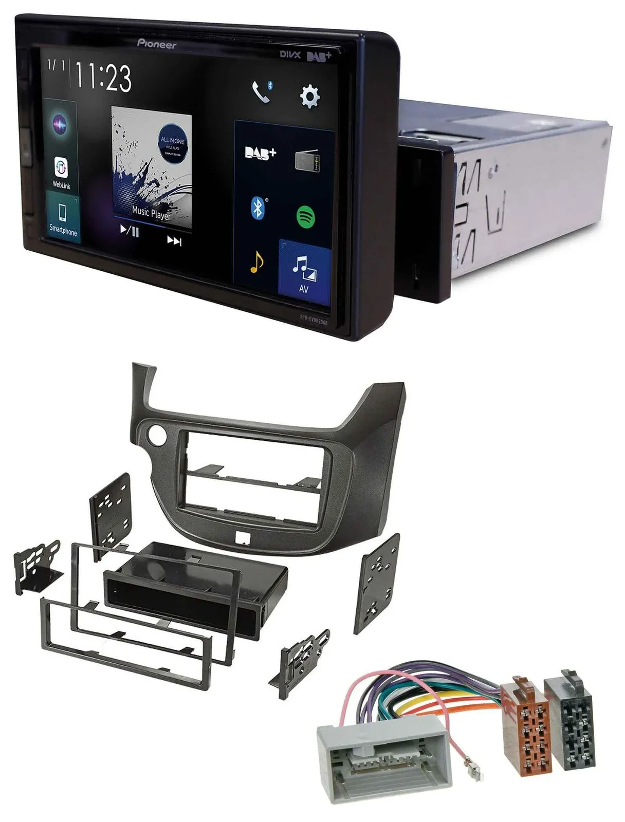 Автомагнитола Pioneer DAB MP3 Bluetooth USB для Honda Jazz (с 2009), тёмно-серая