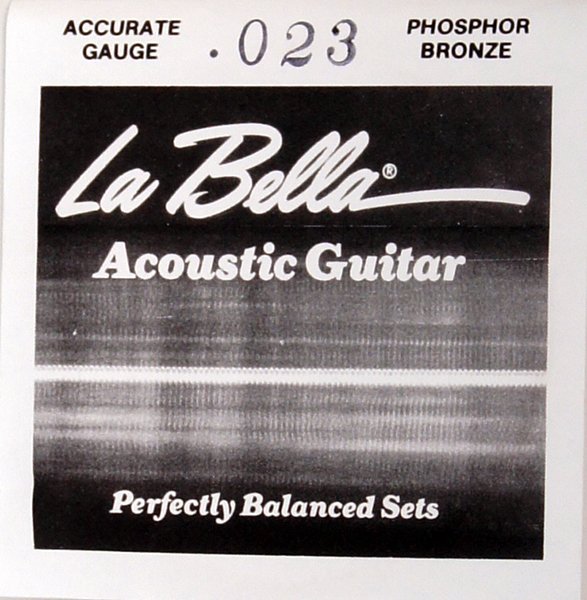 Струна одиночная для акустической гитары La Bella PW023 Phosphor Bronze 023