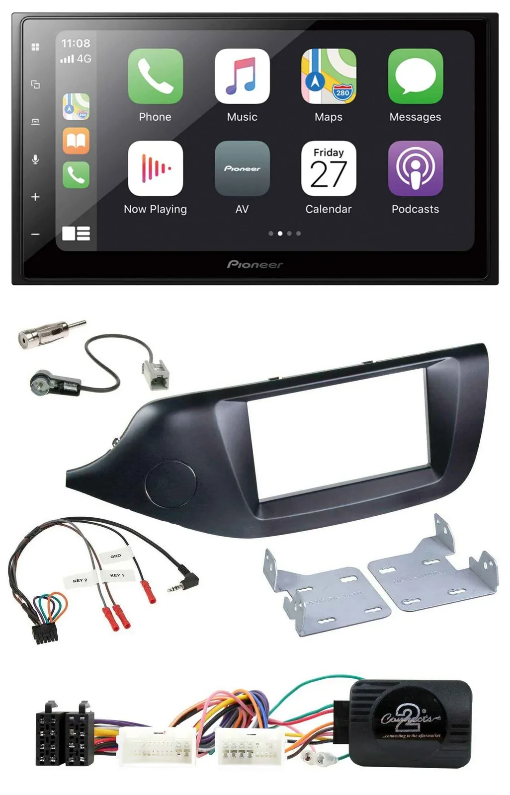 Автомагнитола для Kia Ceed (с 2012) Pioneer 2DIN, Bluetooth, DAB, USB, черная