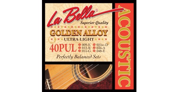 Струны для акустической гитары La Bella 40PUL 9-48, бронза