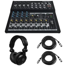 Mackie Mix12FX 12-Channel Compact Mixer, w/TAPH100 Headphones  2x XLR Cable