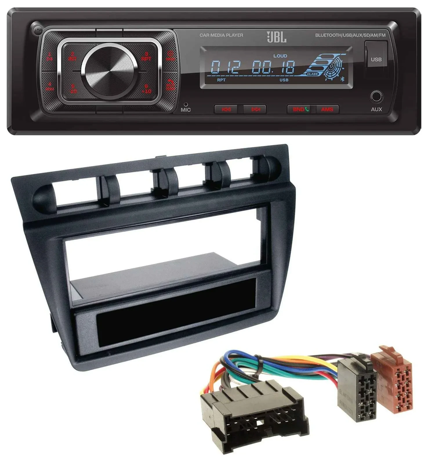 JBL SD AUX MP3 USB Bluetooth Autoradio für Kia Picanto (ab 2006) - schwarz