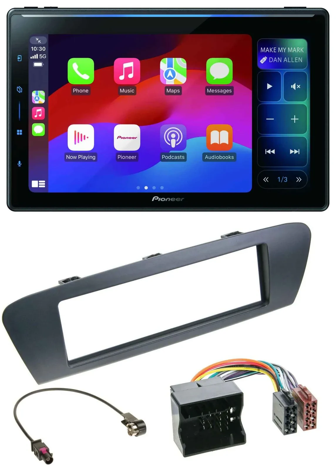 Pioneer Bluetooth DAB MP3 USB Autoradio für Renault Scenic (ab 12) - grau